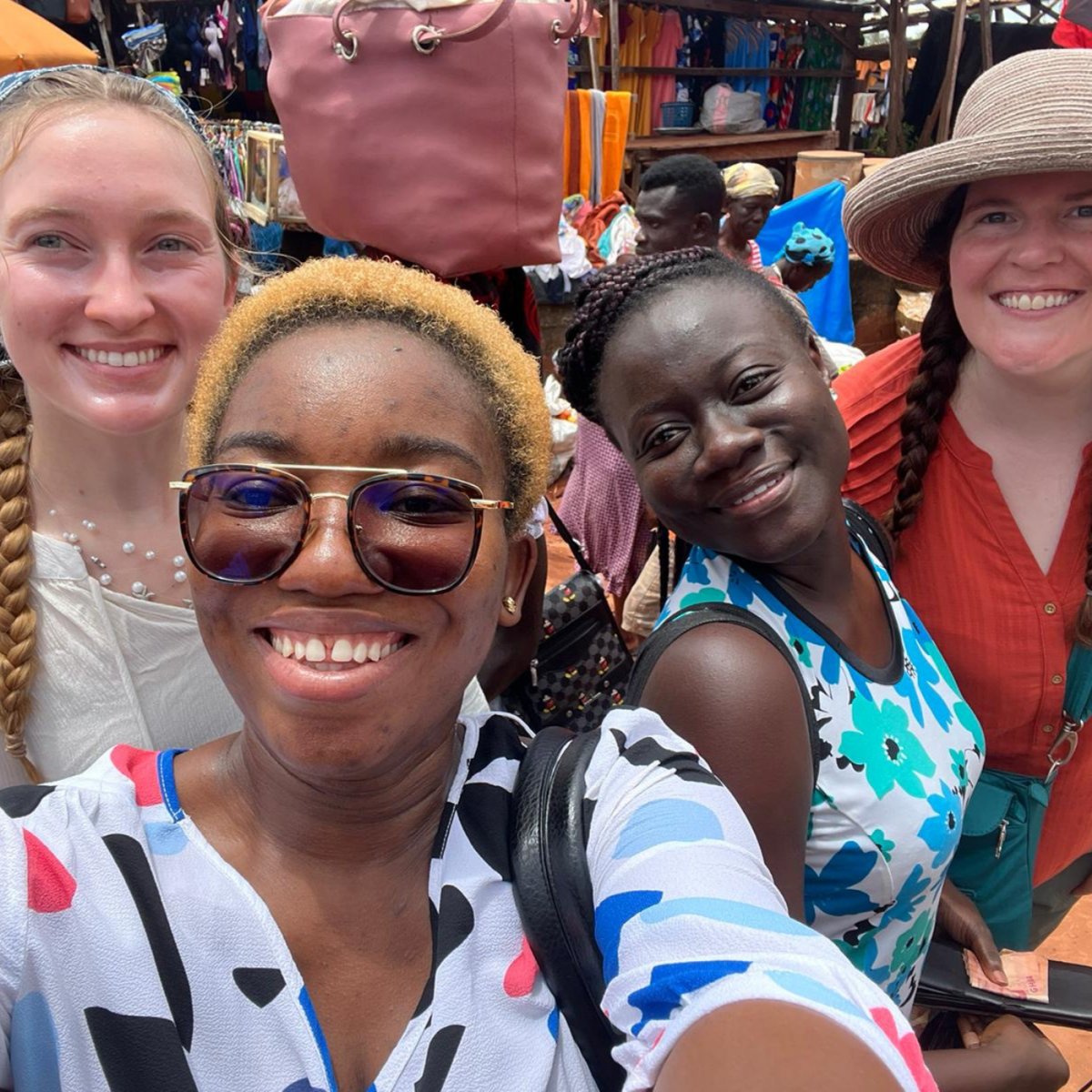 A selfie of four women in Ghana 